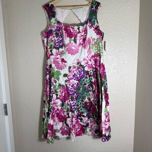 CB Est. 1962  Floral Keyhole Dress Size 18W Garden Floral Kentucky Derby